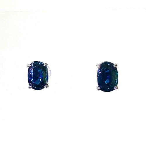 9ct White Gold 2.35ct Sapphire Stud Earrings