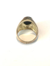Sterling Silver Round Black Onyx Ring with Thick Band
