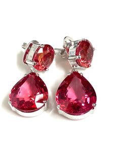 Sterling Silver Red Crystal Earrings