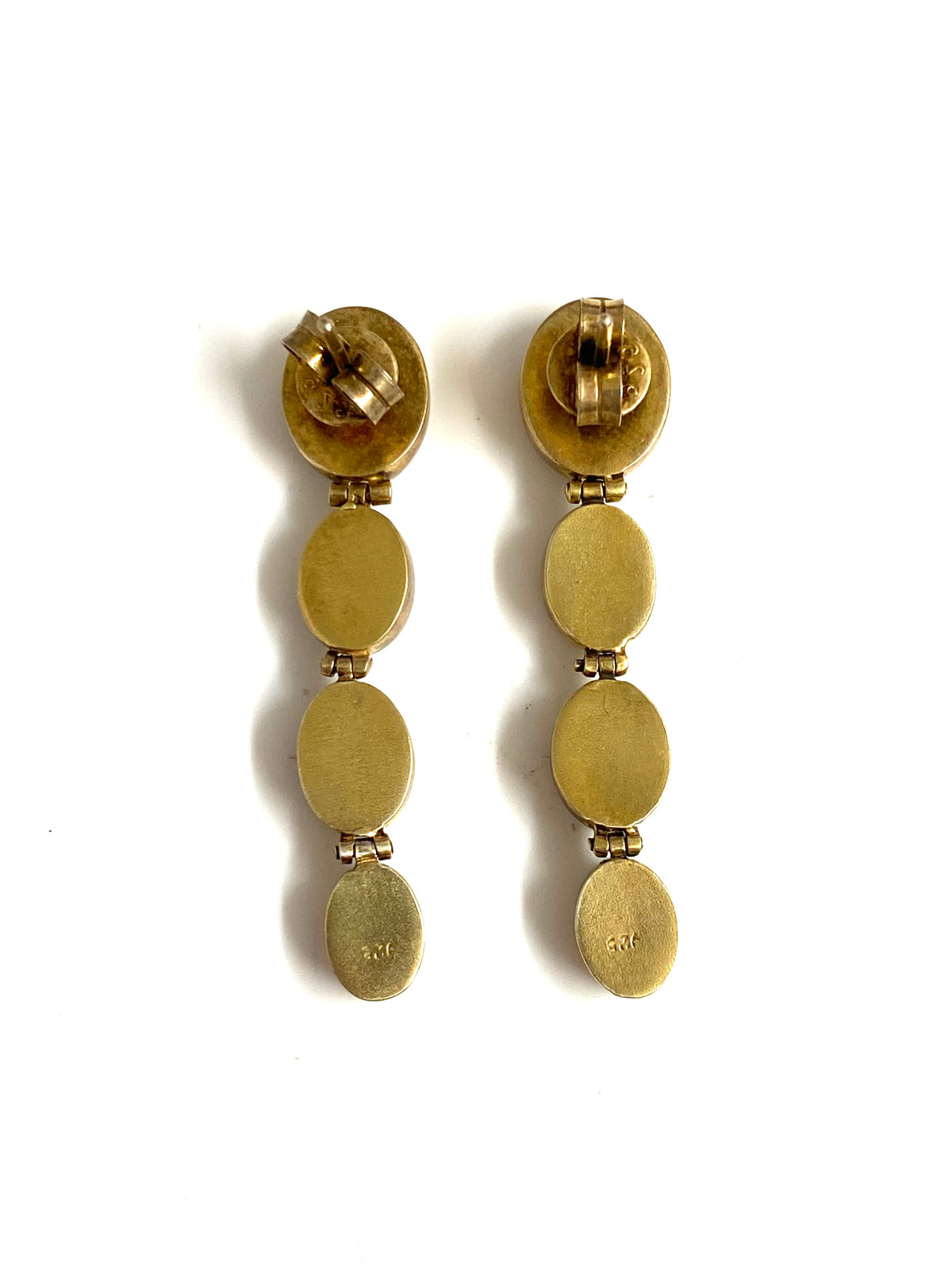Sterling Silver Gold Plate Solid Opal Drop Earrings