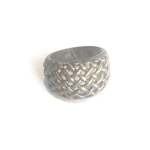 Chunky Sterling Silver Criss Cross Ring