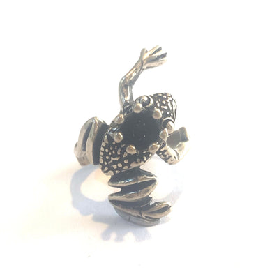 Sterling Silver Frog with Crown Ring