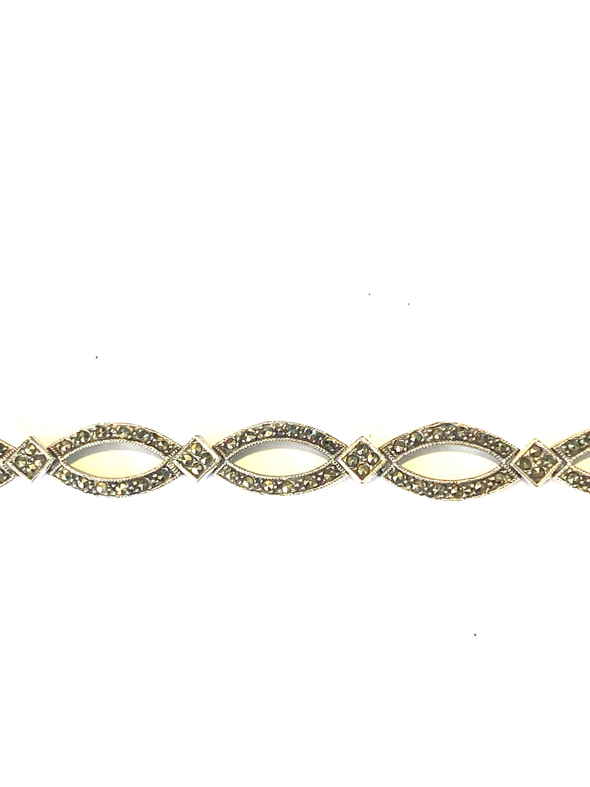 Sterling Silver Marcasite Oval Bracelet
