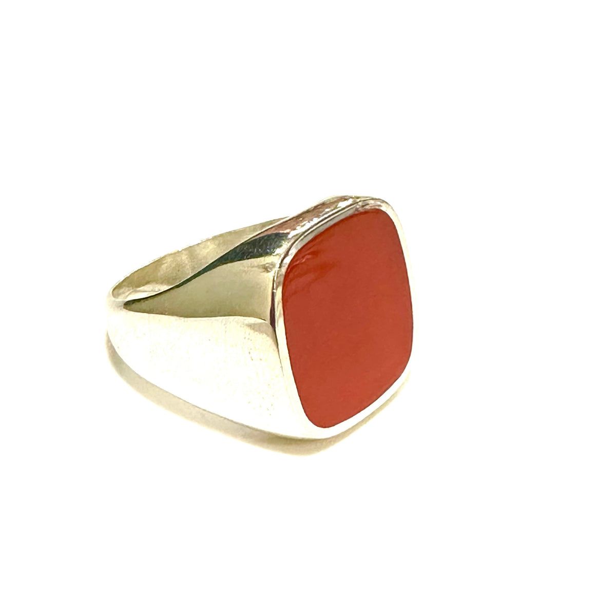 Sterling Silver Carnelian Men's Signet Ring