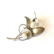 Sterling Silver and Pearl Floral Brooch
