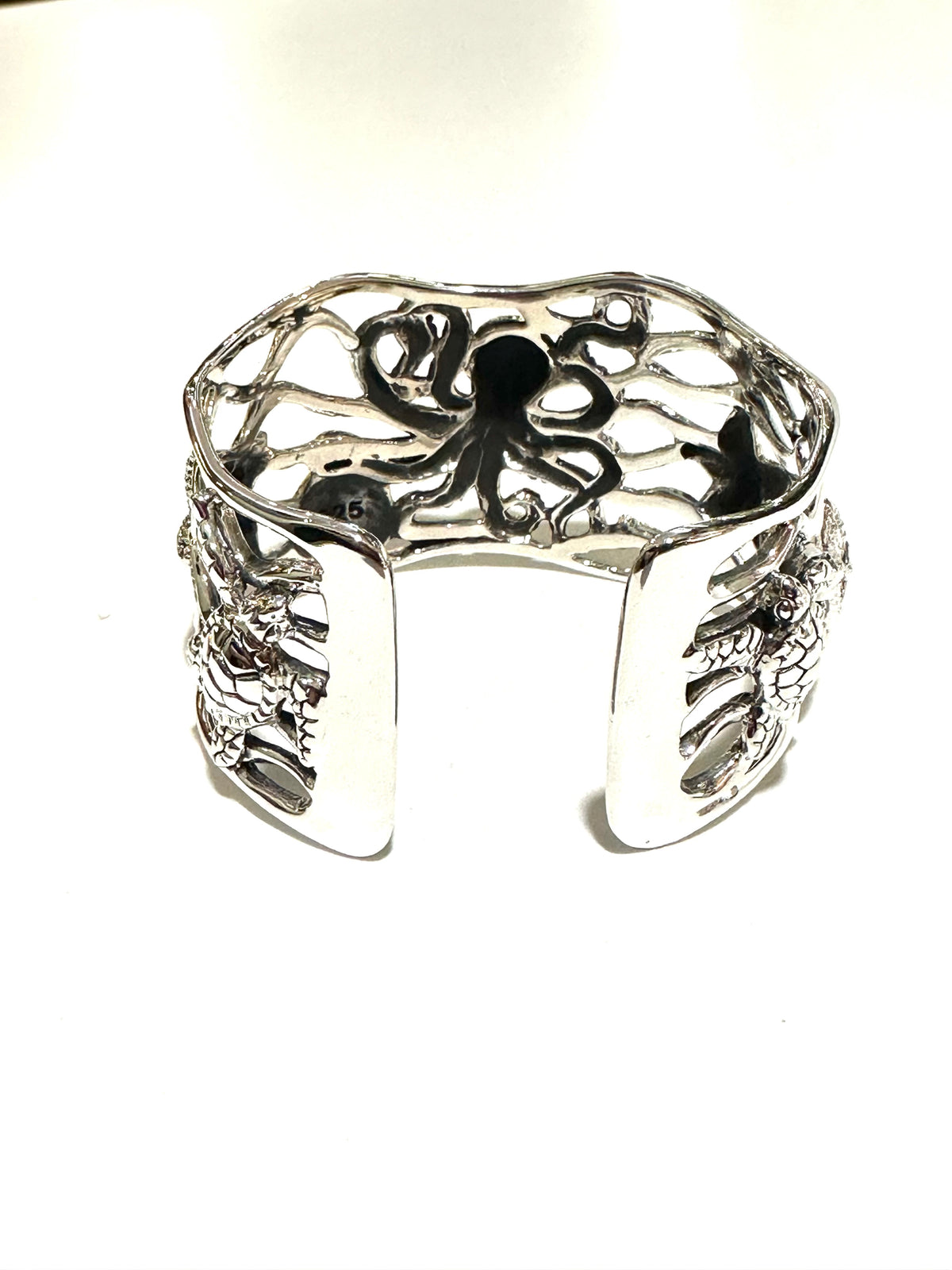 Sterling Silver Starfish Turtle Octopus Cuff