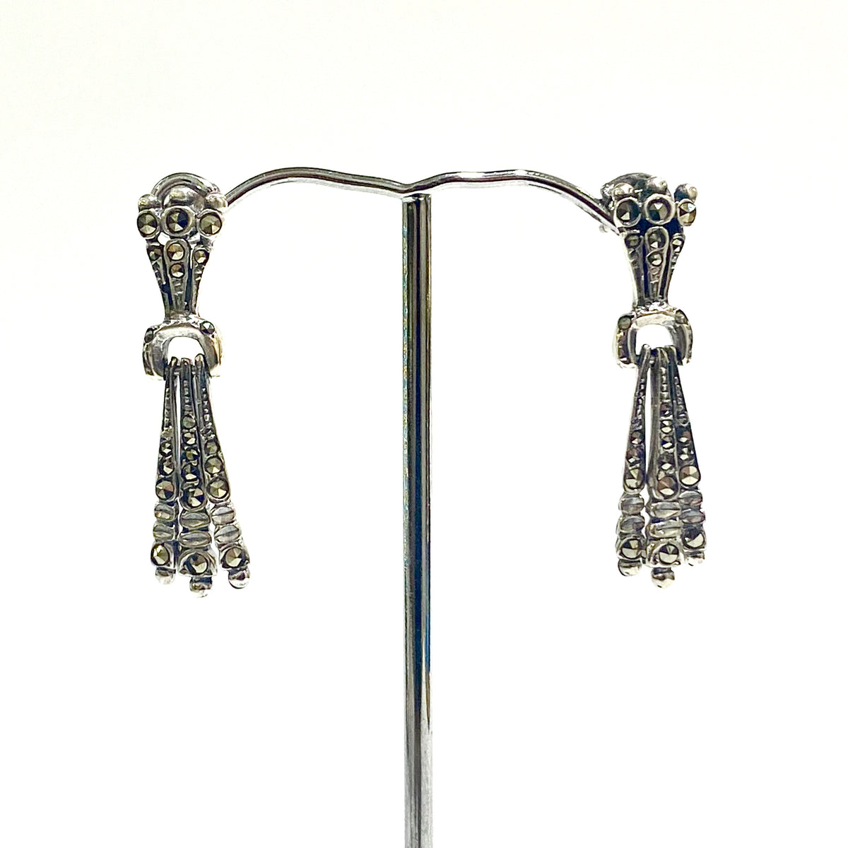 Sterling Silver Marcasite Drop Earrings