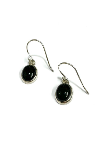 Onyx Sterling Silver Drop Earrings