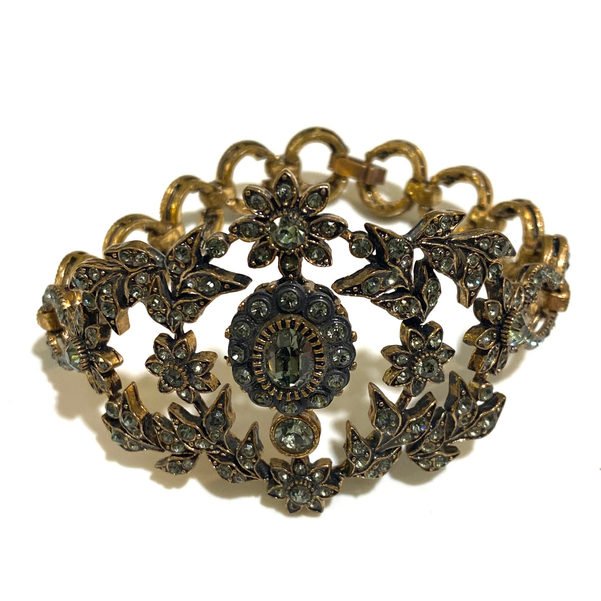 European Imperial Brass and Paste Vintage Bracelet