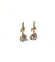 Small Sterling Silver Amethyst Stud Earrings