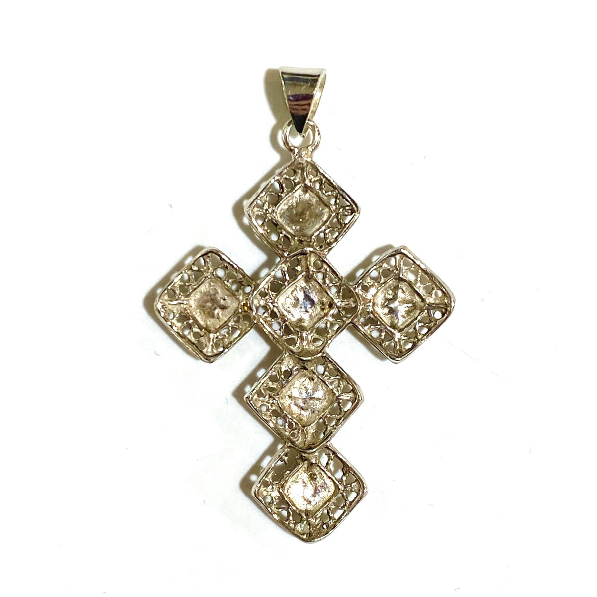 Sterling Silver Red Enamel Cross Pendant