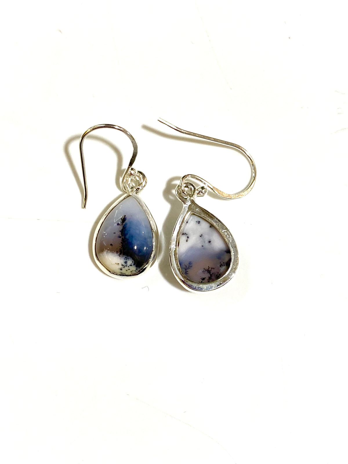 Dendritic Agate Sterling Silver Drop Earrings