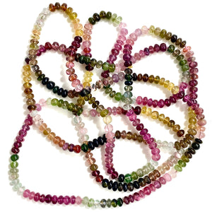 Multi-Coloured Natural Tourmaline Beaded Necklace