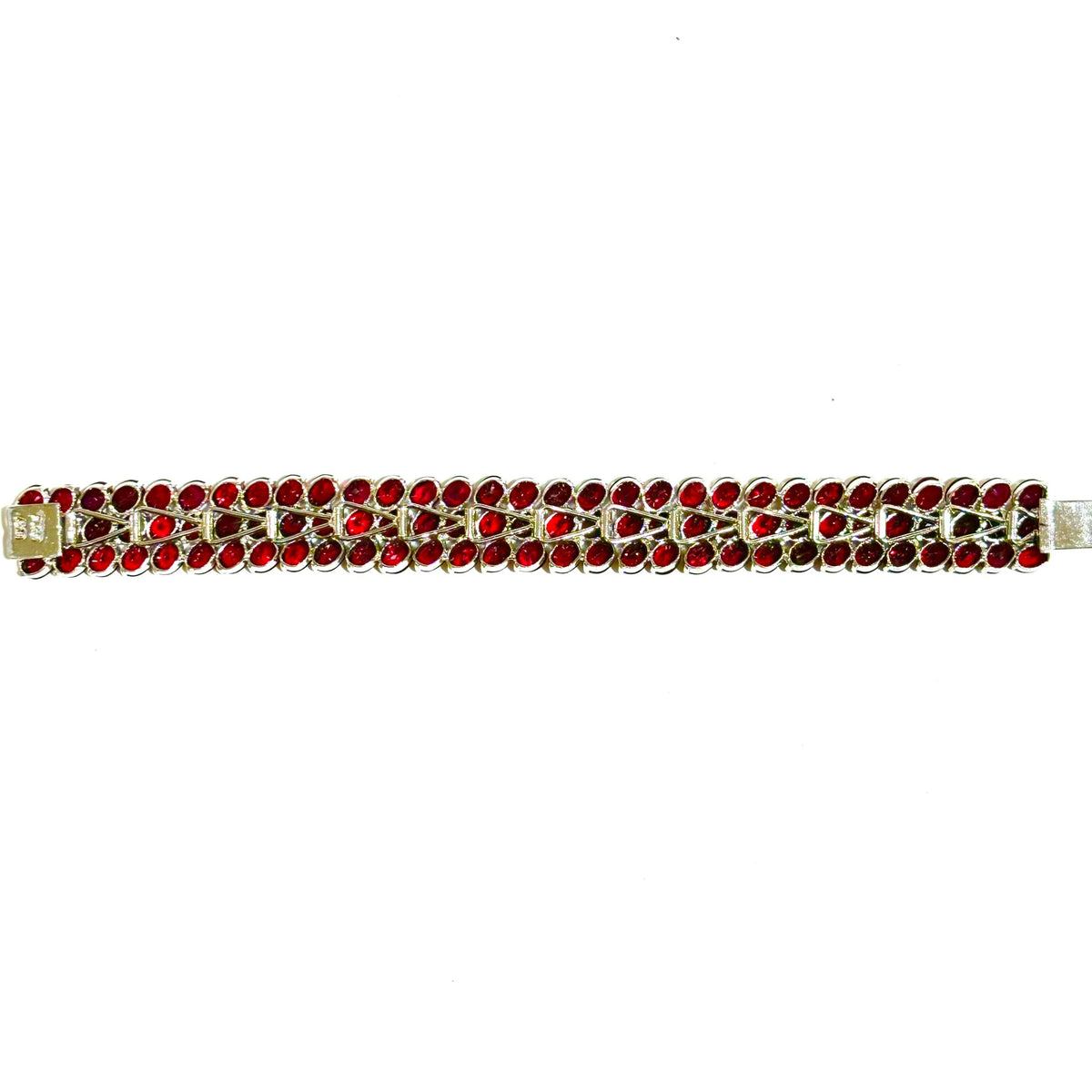 Sterling Silver Multi-Gemstone Set Garnet Tennis Bracelet