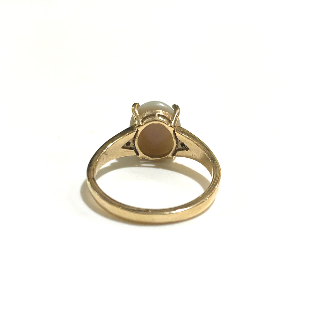 9ct Yellow Gold 1.8ct Solid Semi Black Opal and Diamond Ring