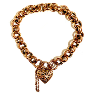 9ct Rose Gold Round Link Chain Bracelet