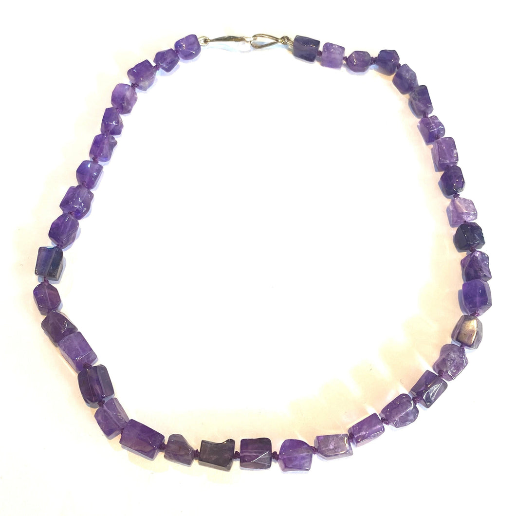 Amethyst Square Bead Necklace