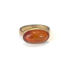 Sterling Silver Gold Plate Rounded Amber Ring