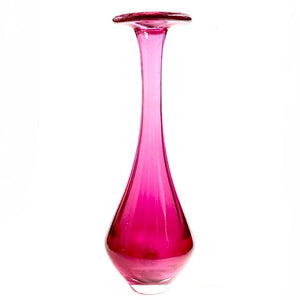 Italian Murano Glass Pink Fluted Vase