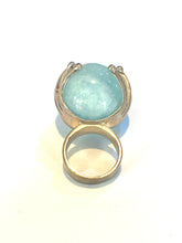 Sterling Silver Round Aquamarine Ring