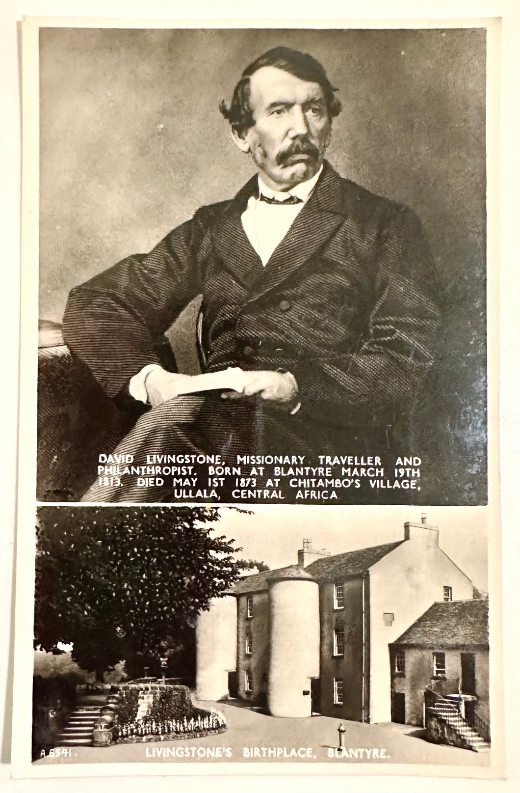 Vintage Postcard, featuring David Livingstone