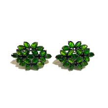 Black Rhodium Plated Sterling Silver and Chrome Diopside Earrings