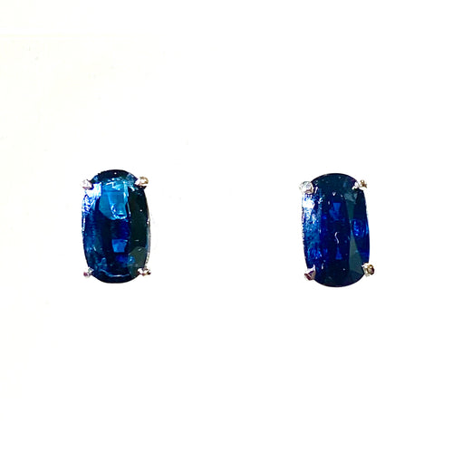 9ct White Gold 3.25ct Sapphire Stud Earrings