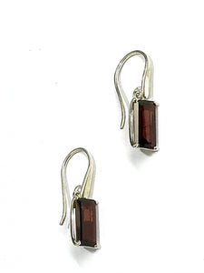 Garnet Sterling Silver Drop Earrings