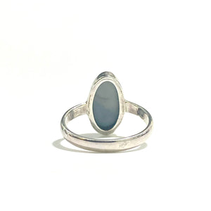 Sterling Silver Oval White Opal Ring