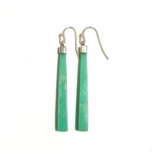 Sterling Silver Chrysoprase Drop Earrings