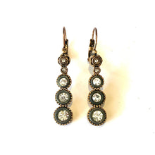Crystal and Brass Earrings