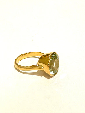 9ct Yellow 6.18ct Aquamarine Ring