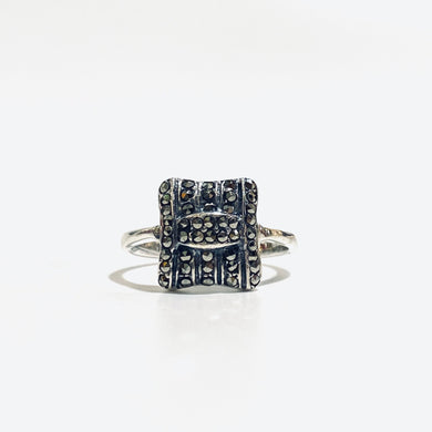 Sterling Silver Square Art Deco Ring