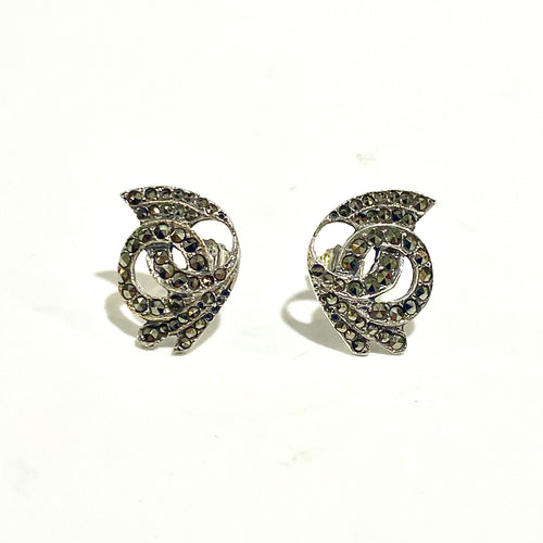 Sterling Silver Marcasite Stud Earrings