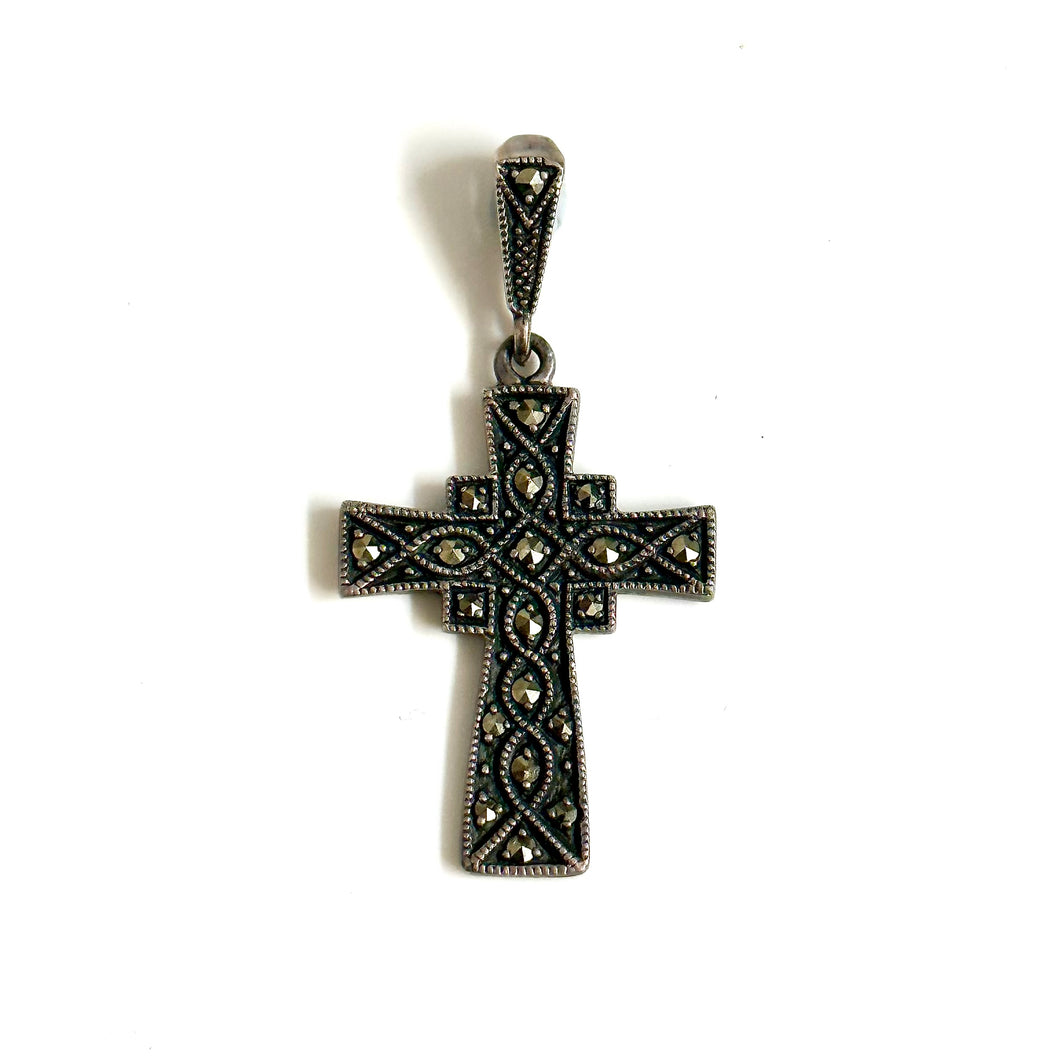 Sterling Silver Marcasite Cross Pendant