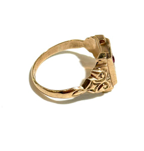 9ct Yellow Gold Ruby Signet Ring