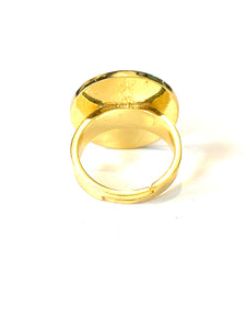 Sterling Silver Gold Plate Enamel Evil Eye Ring