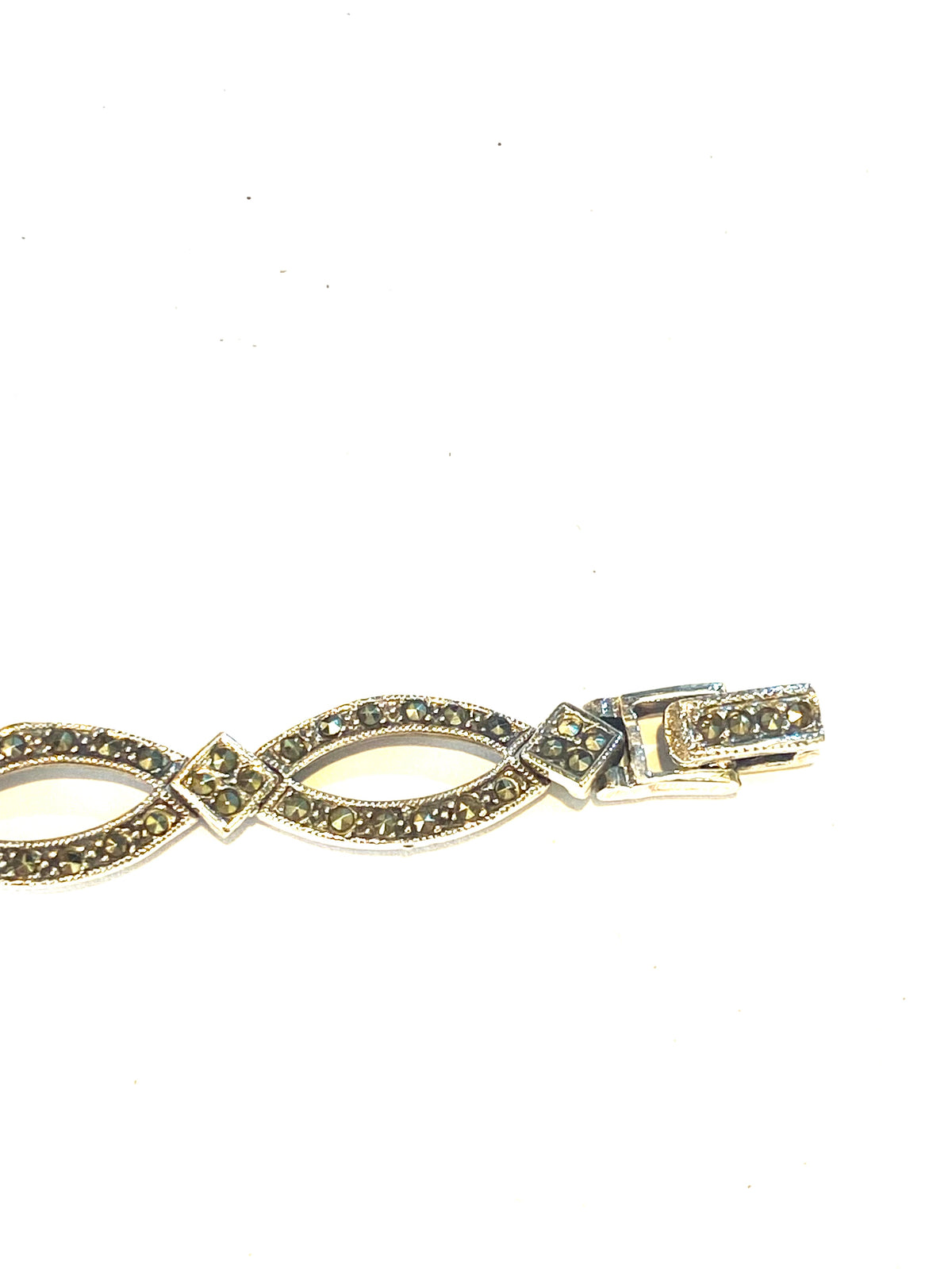 Sterling Silver Marcasite Oval Bracelet