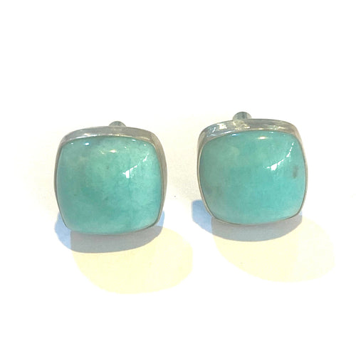 Sterling Silver and Amazonite Cufflinks