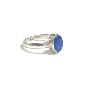 Sterling Silver Black Opal Ring