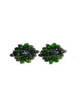 Black Rhodium Plated Sterling Silver and Chrome Diopside Earrings