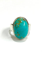 Oval Turquoise Cabochon Sterling Silver Ring