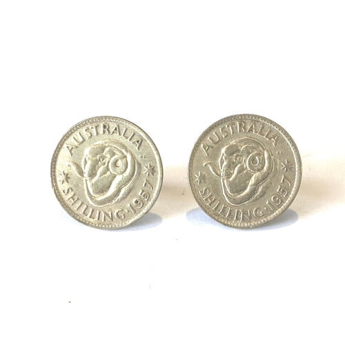 1957 Australian Shilling Cufflinks