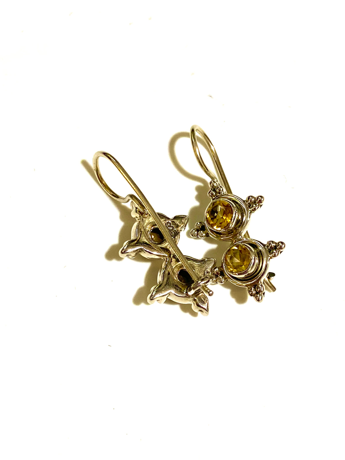 Sterling Silver Citrine Drop Earrings