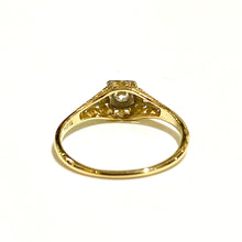 Antique 18ct Yellow Gold and Platinum Diamond Ring