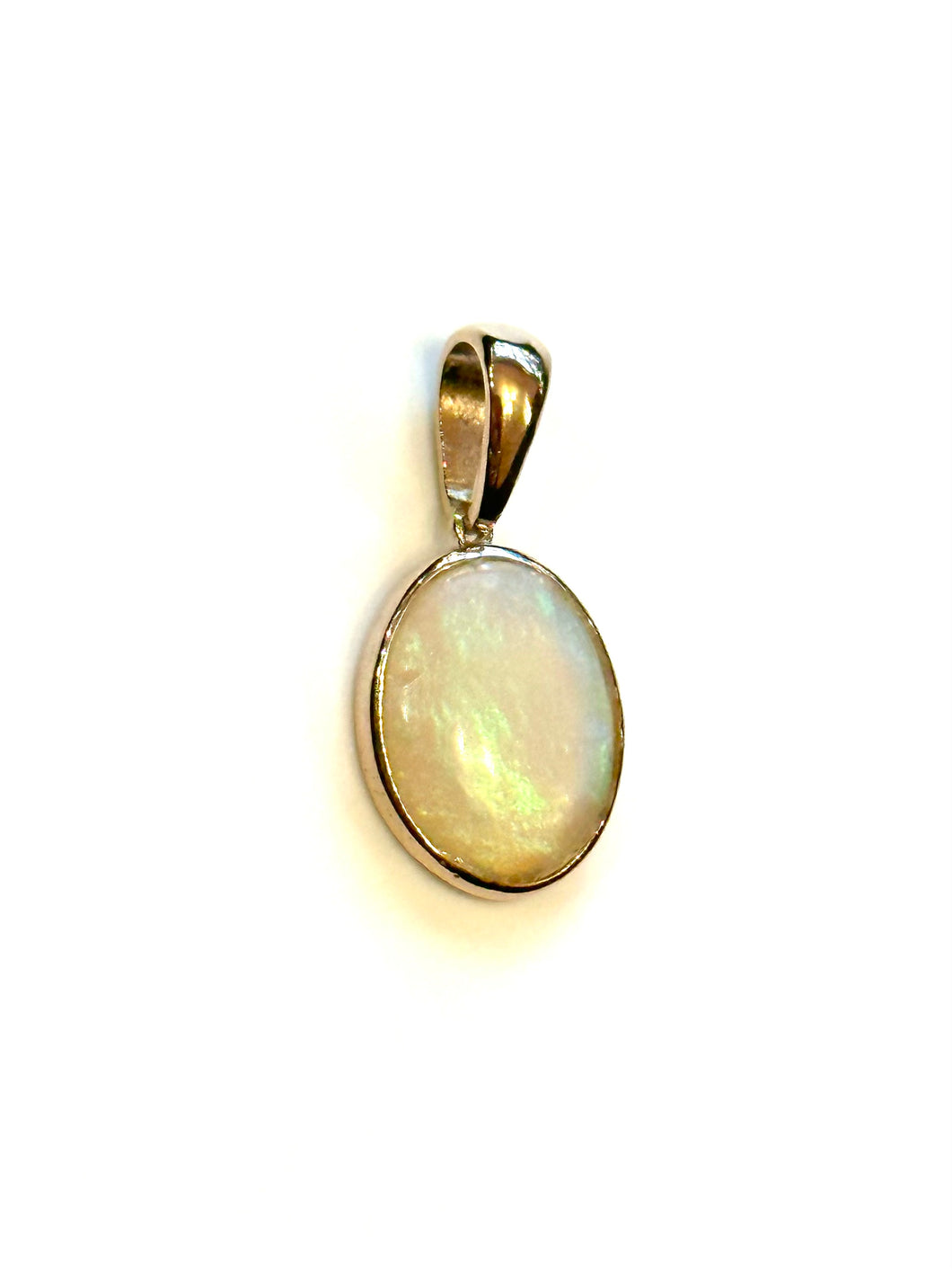 9ct Gold Oval Semi Black Australian Opal Pendant