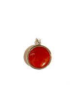 Carnelian Sterling Silver Circle Pendant