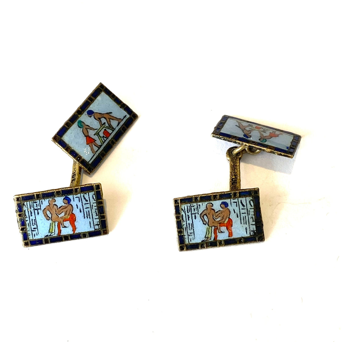 Egyptian Enamel Cufflinks