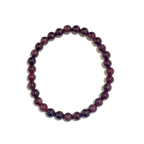 Elasticated Garnet Beaded Bracelet