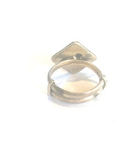 Sterling Silver Engraved Diamond Shaped Ring